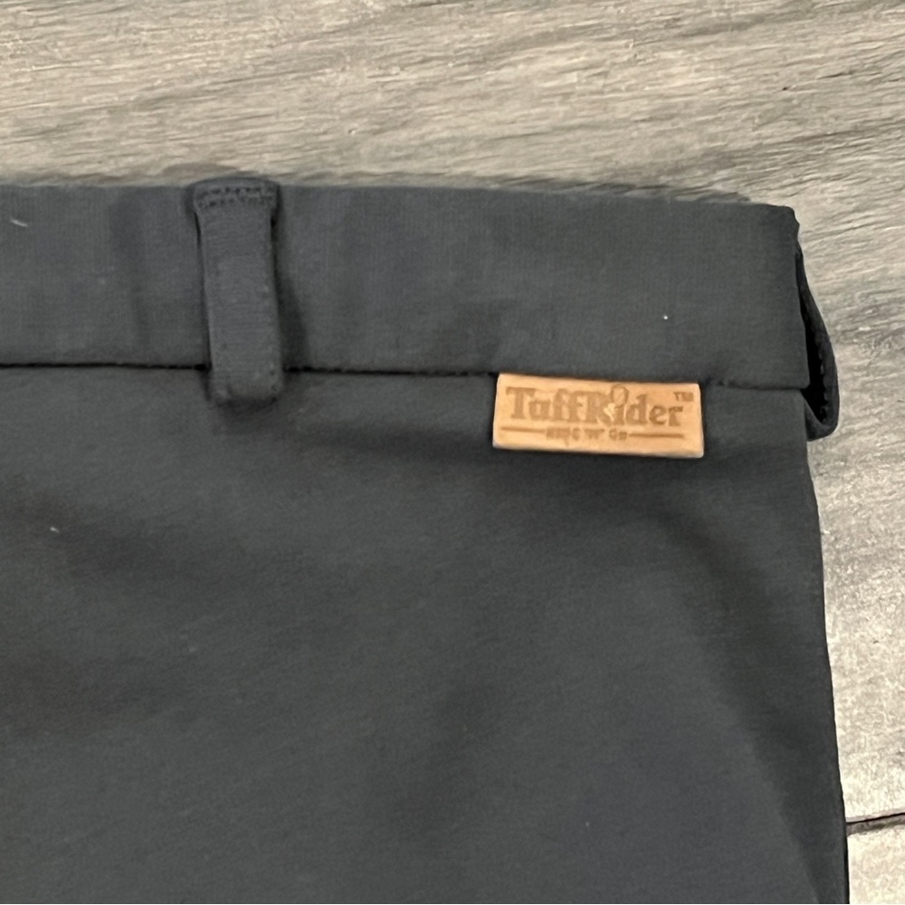 Tuff Rider Ribbed Knee Patch Breeches In Charcoal - Size 34 - Picture 7 of 14